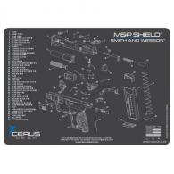M&P SHIELD SCHEMATIC PROMAT - CHARCOAL GRAY/CERUS BLUE - HM-SW-MP-SHLD-SCH-GR