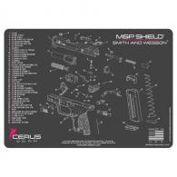 M&P SHIELD SCHEMATIC PROMAT - CHARCOAL GRAY/PINK - HM-SW-MP-SHLD-SCH-PN