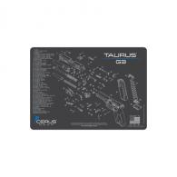 TAURUS G3 SCHEMATIC HANDGUN MAT - CHARCOAL GRAY/CERUS BLUE, 12" X 17" - HM-TRS-G3-SCH-GRY TAURUS G3 SCHEMATIC HANDGUN MAT - CHARCOAL GRAY/CERUS BLUE, 12" X 17" - HM-TRS-G3-SCH-GRY