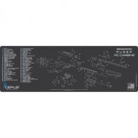 RUGER PC CARBINE SCHEMATIC RIFLE MAT - CHARCOAL GRAY/CERUS BLUE, 12" X 36" - RM-RUG-PCCARB-SCH-GR RUGER PC CARBINE SCHEMATIC RIFLE MAT - CHARCOAL GRAY/CERUS BLUE, 12" X 36" - RM-RUG-PCCARB-SCH-GR