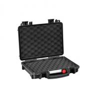 TACTICAL DOUBLE PISTOL CASE - BLACK W/ CONVOLUTED FOAM, 12" L X 10" W X 2" D - RED3005.BCV