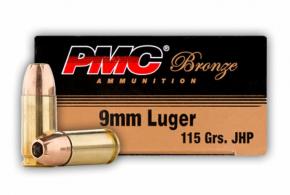 PMC 9MM 115 Grain Jacketed Hollow Point 50rd box - 9B PMC 9MM 115 Grain Jacketed Hollow Point 50rd box - 9B