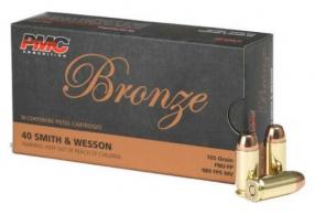 PMC Bronze Full Metal Jacket 40 S&W Ammo 165 gr 50 Round Box - 40D PMC Bronze Full Metal Jacket 40 S&W Ammo 165 gr 50 Round Box - 40D