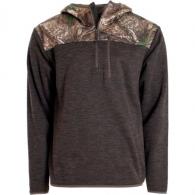 Habit Men's 1/4 Zip Hooded Fleece Pullover XL-Realtree APX / Turkish Coffe - FJ10084-R-8-6-XL-3Q6