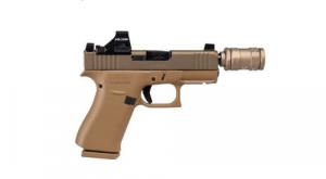 Glock SCT Shark Puppy 43x 9mm 3.4in Threaded Barrel 10rd Flat Dark Earth Holosun 407k JK CCX9 Included UX4350204 - UX4350204SPFDE