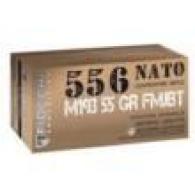 FIOCCHI 5.56mm NATO 55gr FMJBT 1000 Round Case 3240 fps