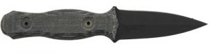 HALF FACE BLADES TRIDENT DAGGER 3" BLADE, 6.75" OA, S45VN STEEL, HRC60, ARMOR BLK, Gray MICARTA GRIP