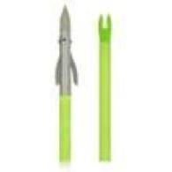 MUZZY IRON 2-BLADE FISH POINT W/CHARTREUSE ARROW