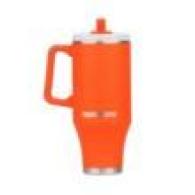 Mammoth Ascent 40 oz Tumbler with handle straw - Blaze Orang