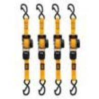 1X10 RETRACTABLE RATCHET STRAPS ORANGE 4 PACK