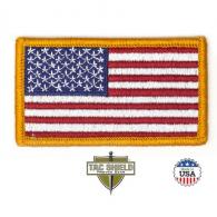 American Flag Patch Round WH BU