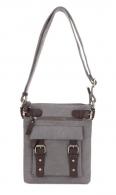JESSIE & JAMES BAILEY CCW CANVAS CROSSBODY BAG 10.5 H X 9.25 W X 1.252D ( GRAY )