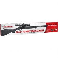 Traditions Buckstalker Redi-Pak .50 Cal 24 in. Blued/Syn Black w/Scope & Bo