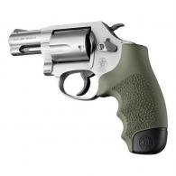 S&W J Frm Round Butt Cent/Metal Bdygrd Rbr Monogrip Olive Drab Green