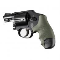 S&W J Frm Round Butt Cent/Polymer Bdygrd Rbr Tamer Grip Olive Drab Green