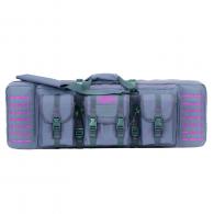 VOODOO TACTICAL 36" PADDED WEAPONS CASE WITH DIE CUT MOLLE (BLACK WITH PINK)