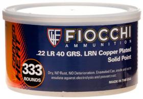 Fiocchi Canned Heat 22LR Copper Plated Solid Point 40 GR 333Box/3Cs - 22CHVCR3