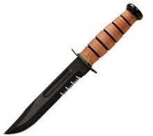 KABAR MARK 1 SERRATED LTHR HNDL - 2226