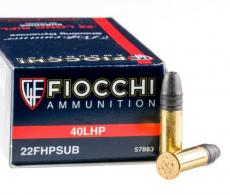 Main product image for Fiocchi Pistol .22 LR SubSonic Hollow Point 40 GR 50