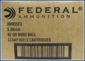 Federal XM 223 Remington/5.56 Nato Full Metal Jacket Boat-Ta - XM855F3 Federal XM 223 Remington/5.56 Nato Full Metal Jacket Boat-Ta - XM855F3