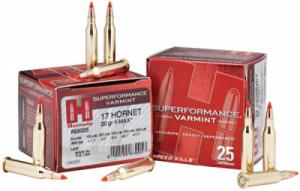 Hornady Superformance 17 Hornet V-Max 20 GR 3650 fps 25Rds