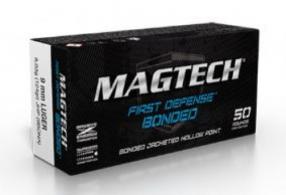 Magtech First Defense 9mm Luger 124 GR JHP Bonded 50 Bx/20 Cs - 9BONA
