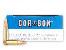 Cor-Bon Self Defense 300 AAC Blackout SubSonic 220 Gr - SD300AAC240 Cor-Bon Self Defense 300 AAC Blackout SubSonic 220 Gr - SD300AAC240