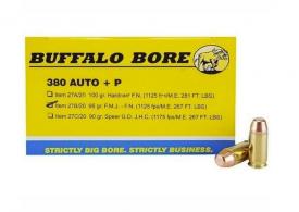 Buffalo Bore Ammo Handgun .380 ACP +P FMJ Flat Nose 95 Gr - 27B/20 Buffalo Bore Ammo Handgun .380 ACP +P FMJ Flat Nose 95 Gr - 27B/20