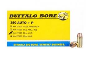 Buffalo Bore Ammo Handgun .380 ACP Barnes TAC-XP 80 GR - 27H/20 Buffalo Bore Ammo Handgun .380 ACP Barnes TAC-XP 80 GR - 27H/20