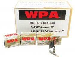 Wolf Military 5.45mmX39mm Boat Tail Hollow Point 55Gr. - 750 Rnds - MC545BHP Wolf Military 5.45mmX39mm Boat Tail Hollow Point 55Gr. - 750 Rnds - MC545BHP
