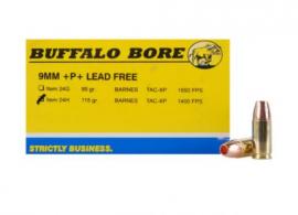 Buffalo Bore Ammunition Handgun 9mm Barnes TAC-XP 115 - 24H/20