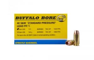 Buffalo Bore Standard Pressure Barnes TAC-XP Lead Free 40 S&W Ammo 125 gr 20 Round Box - 23D/20 Buffalo Bore Standard Pressure Barnes TAC-XP Lead Free 40 S&W Ammo 125 gr 20 Round Box - 23D/20