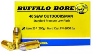 Main product image for Buffalo Bore Ammunition Outdoorsman 40 S&W 200 GR Hard Cast Flat Nose 20