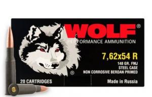 Wolf Polyformance 7.62mmX54mm Russian Full Metal Jacket 148