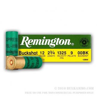 Remington Ammunition Buckshot Express 12 GA ga 2.75"--100 rounds