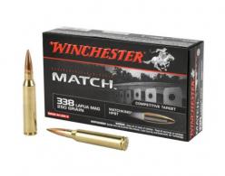 Winchester Match 338 Lapua 250 Grain Boat Tail Hollow Point 20 Round Box