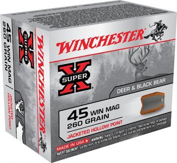 Winchester Ammo Super X 45 Mag Jacketed Hollow Point 260 GR 20 Rounds