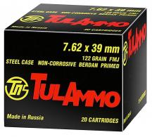Tulammo FMJ 7.62mmX39mm FMJ 122GR Steel Case 100Box - UL076210 Tulammo FMJ 7.62mmX39mm FMJ 122GR Steel Case 100Box - UL076210