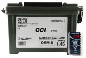 CCI .22 LR Stinger Copper-plated Hollow Point 32 GR 9 - 976 CCI .22 LR Stinger Copper-plated Hollow Point 32 GR 9 - 976