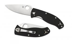 Spyderco G-10 Folder 8C13MoV Satin Drop Point Bla - C122GBBKPS Spyderco G-10 Folder 8C13MoV Satin Drop Point Bla - C122GBBKPS