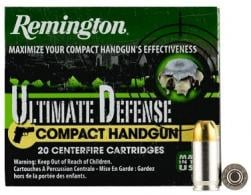 Remington Ultimate Defense Jacketed Hollow Point 380 ACP Ammo 102 gr 20 Round Box