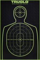 Truglo Tru-See Handgun Target Self-Adhesive Heavy Paper Black/Green 12"x18" Silhouette 6 Pack - TG13A6