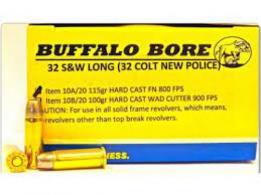 Buffalo Bore Ammunition 32 S&W Long 115GR Hard Cast F - 10A/20 Buffalo Bore Ammunition 32 S&W Long 115GR Hard Cast F - 10A/20
