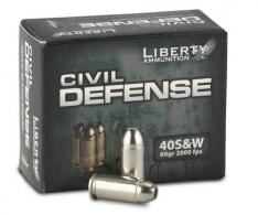 Liberty Civil Defense Hollow Point 40 S&W Ammo 60 gr 20 Round Box