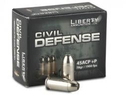 Liberty Civil Defense Hollow Point 45 ACP +P Ammo 78 gr 20 Round Box - LACD45013