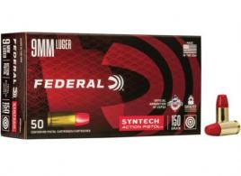 Federal American Eagle Total Syntech Jacket Flat Nose 9mm Ammo 115 gr 50 Round Box - AE9SJ1