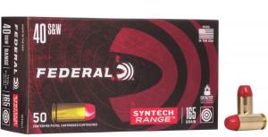 Federal Premium American Eagle Total Syntech Jacket Flat Nose 40 S&W Ammo 165gr 50rd Box - AE40SJ1