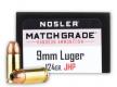 Nosler Match Grade 9mm JHP 124gr 50rd box - 51054