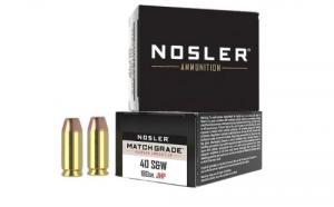 Nosler Match Grade Jacketed Hollow Point 40 S&W Ammo 180 gr 50 Round Box - 51212 Nosler Match Grade Jacketed Hollow Point 40 S&W Ammo 180 gr 50 Round Box - 51212