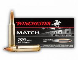 Main product image for Winchester Match Sierra MatchKing Boat Tail Hollow Point 223 Remington Ammo 55 gr 20 Round Box
